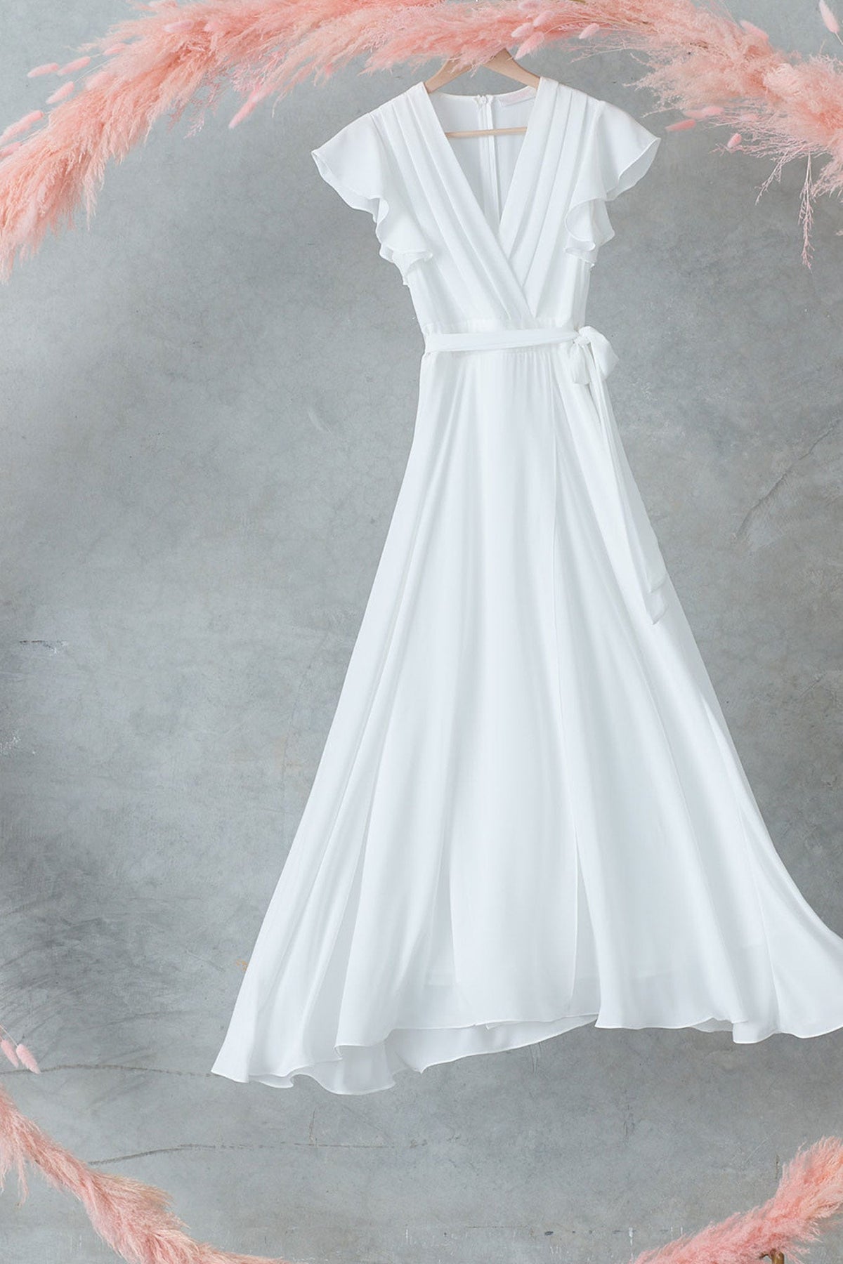 White Chiffon Maxi Dress - Wynter