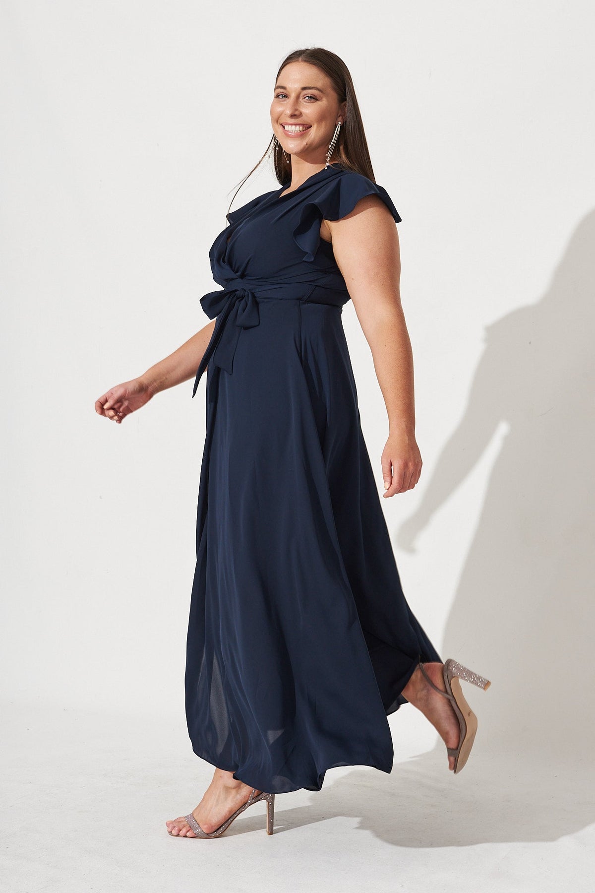 Navy Chiffon Wynter Maxi Dress