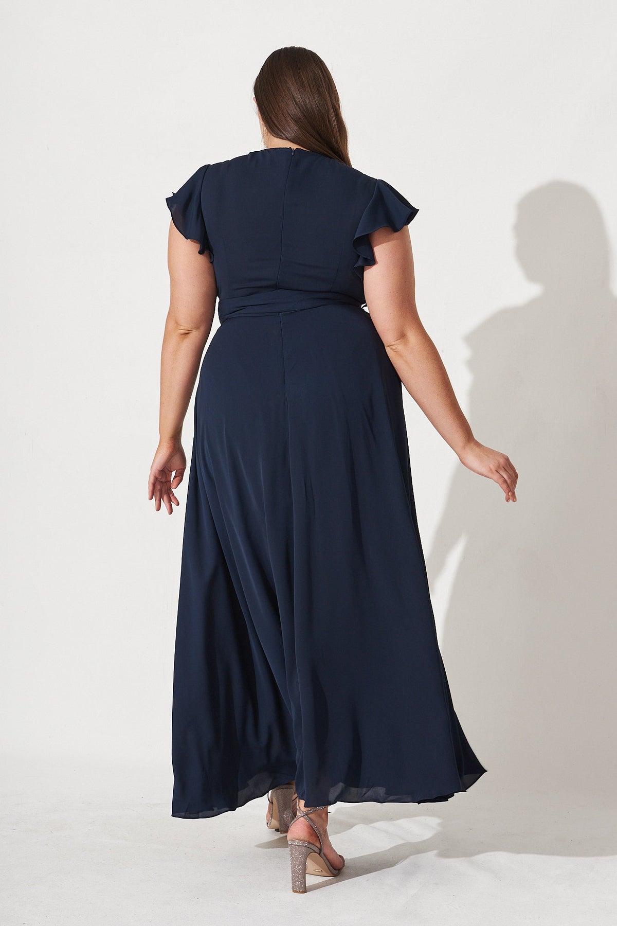 Navy Chiffon Wynter Maxi Dress