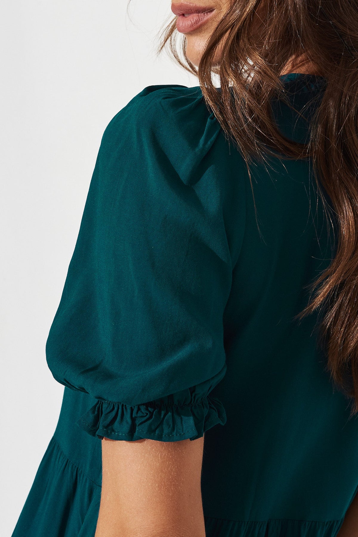 Teal Tiered Midi Dress - Stylish and Elegant