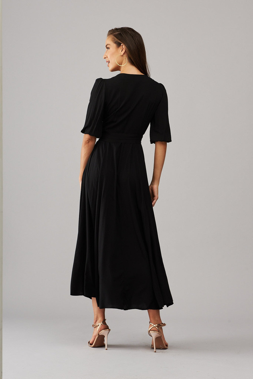 Black Maxi Wrap Dress - Ronda Style