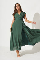 Green Chiffon Wynter Maxi Dress