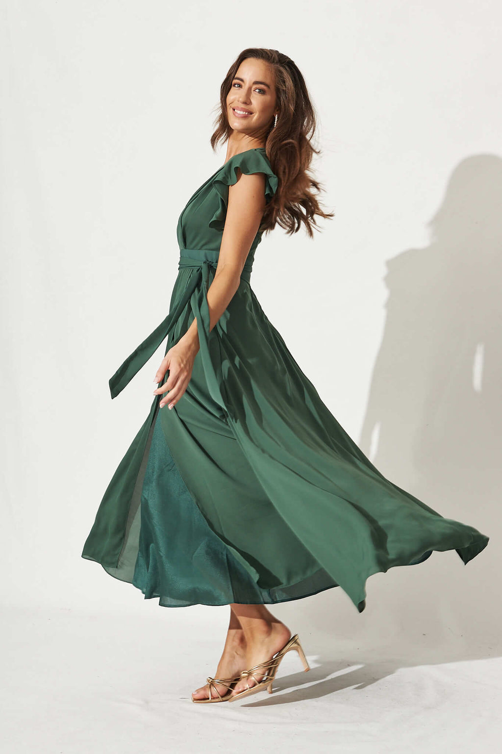 Green Chiffon Wynter Maxi Dress