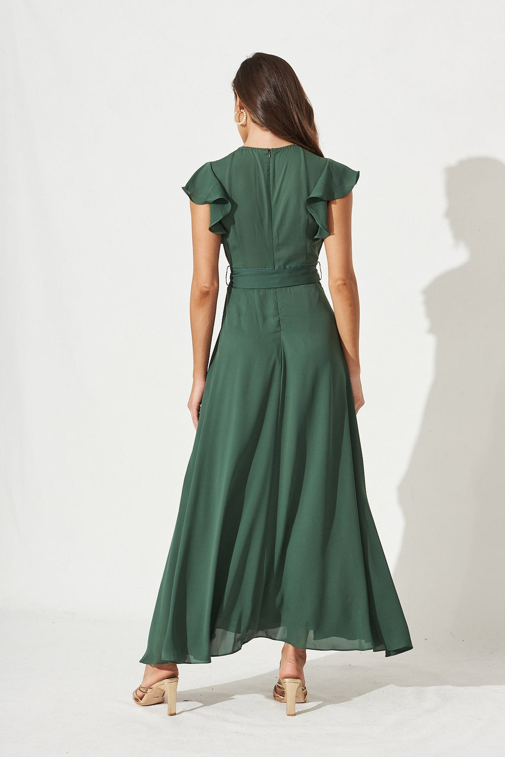 Green Chiffon Wynter Maxi Dress