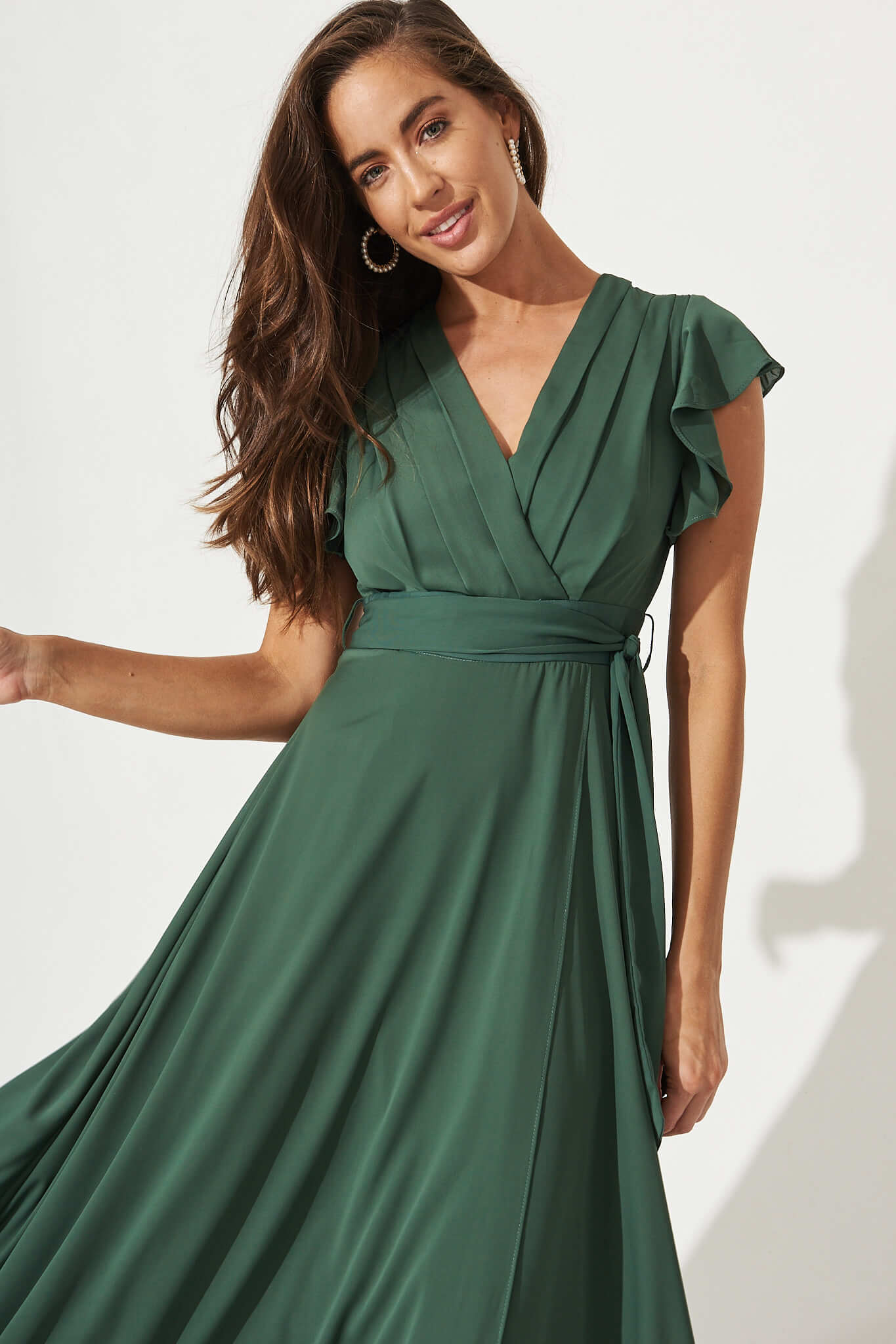 Green Chiffon Wynter Maxi Dress