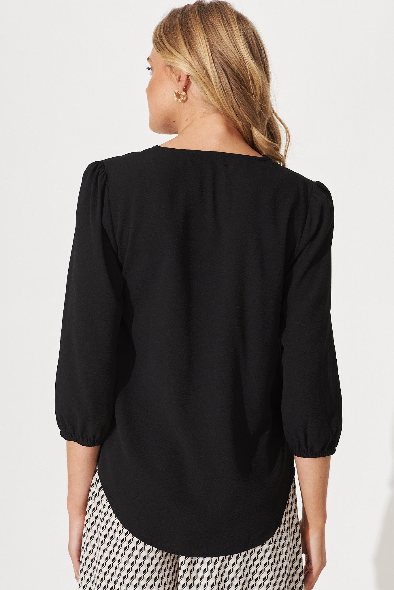Black Zip Blouse by Viviani