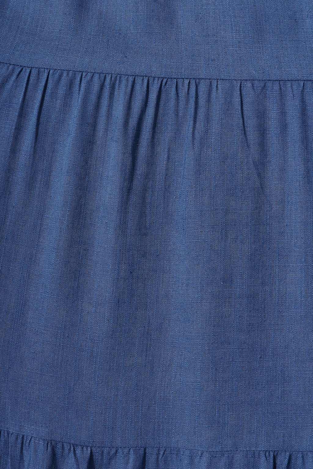 Blue Linen Blend Smock Dress by Kristen