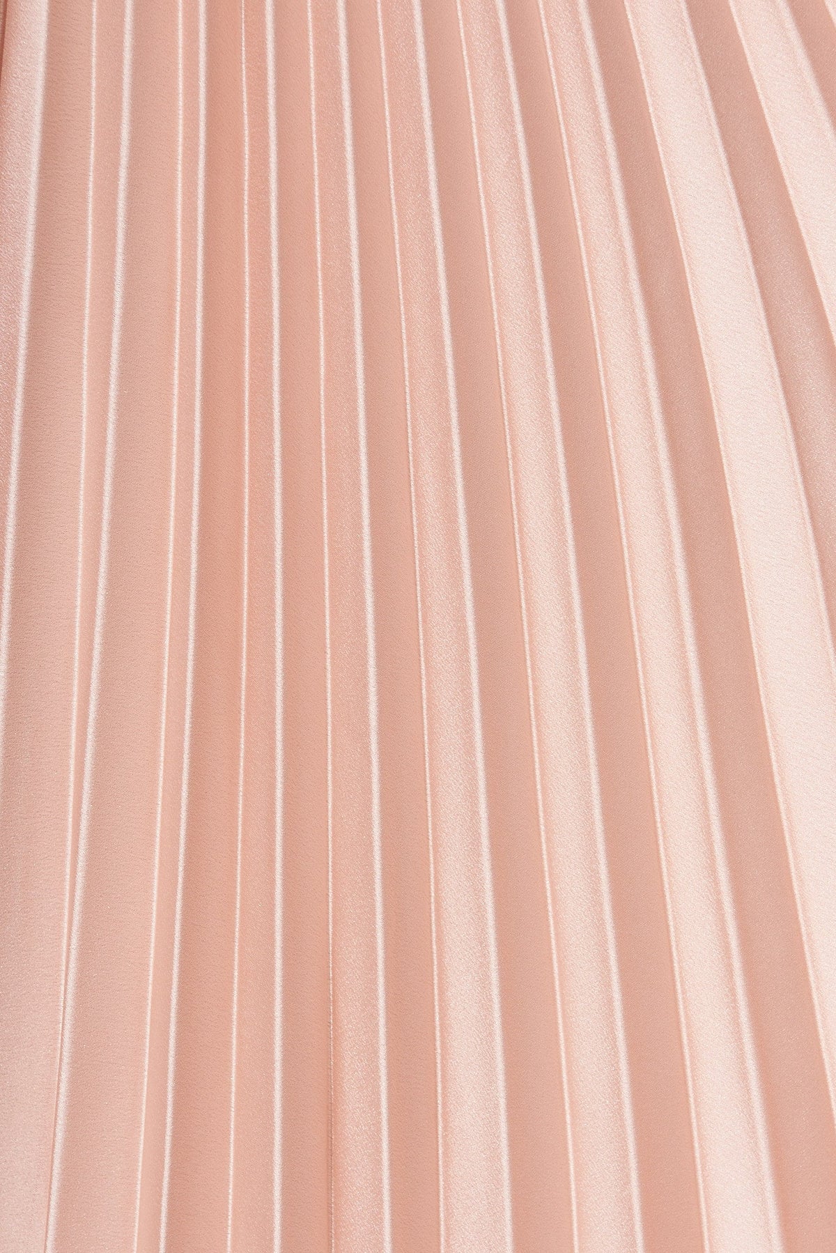 Blush Satin Pleated Midi Dress