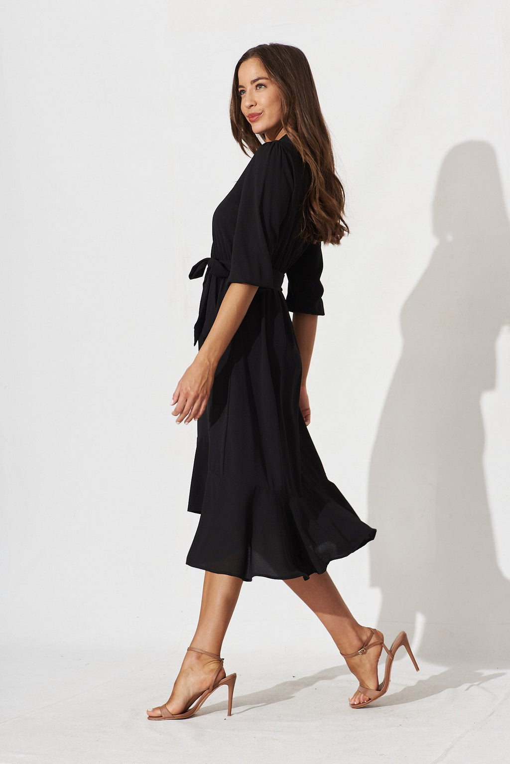 Black Crepe Midi Dress - Jemimah