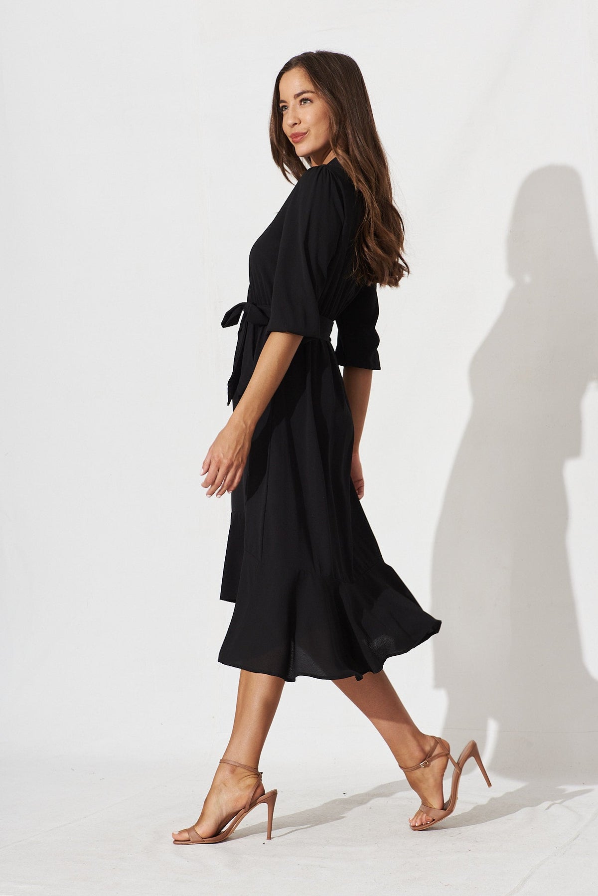 Black Crepe Midi Dress - Jemimah