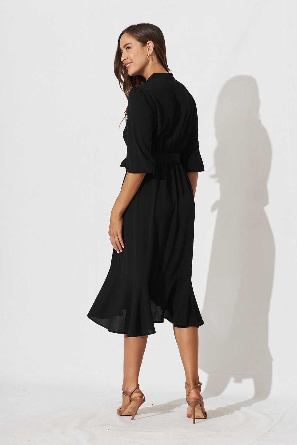 Black Crepe Midi Dress - Jemimah