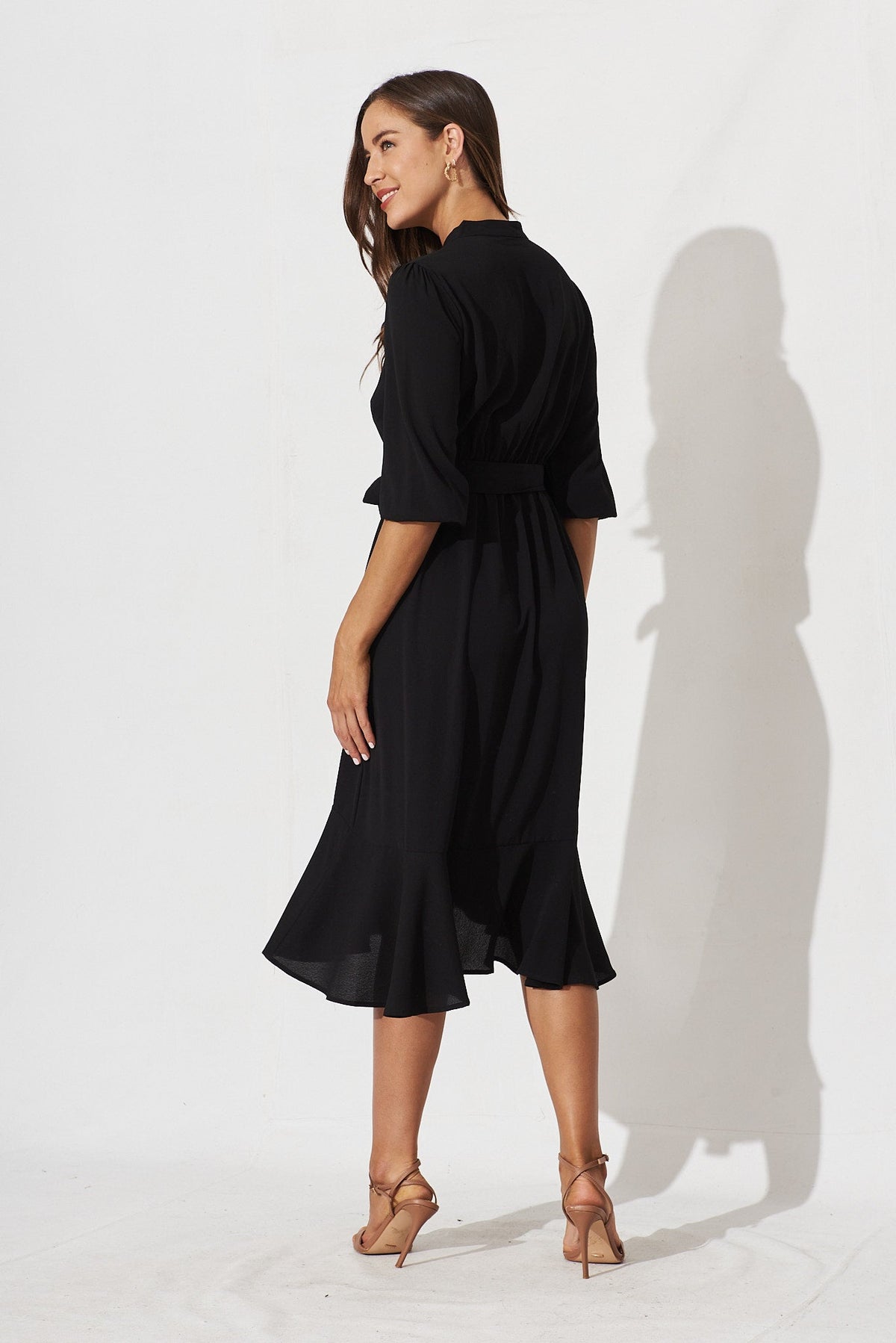 Black Crepe Midi Dress - Jemimah