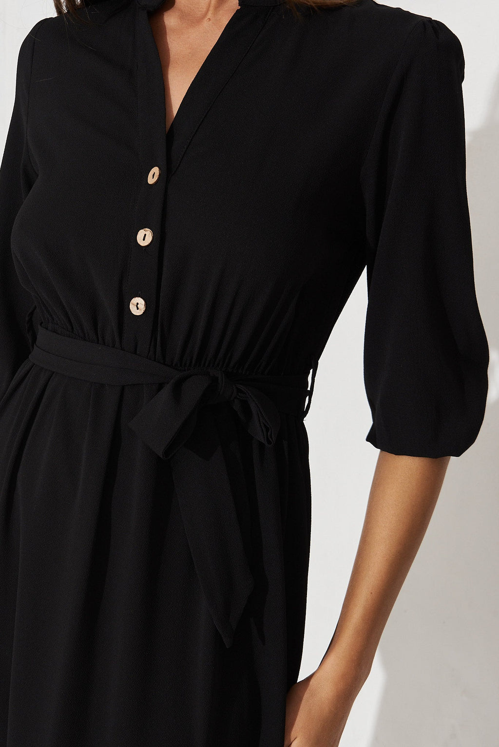Black Crepe Midi Dress - Jemimah
