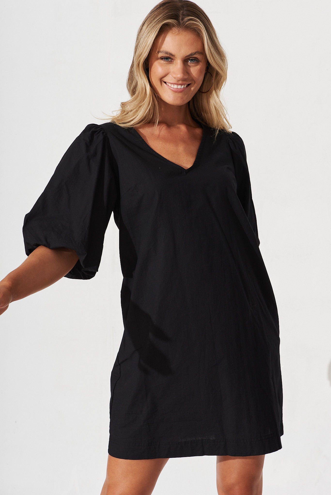 Black Cotton Ashlynn Dress