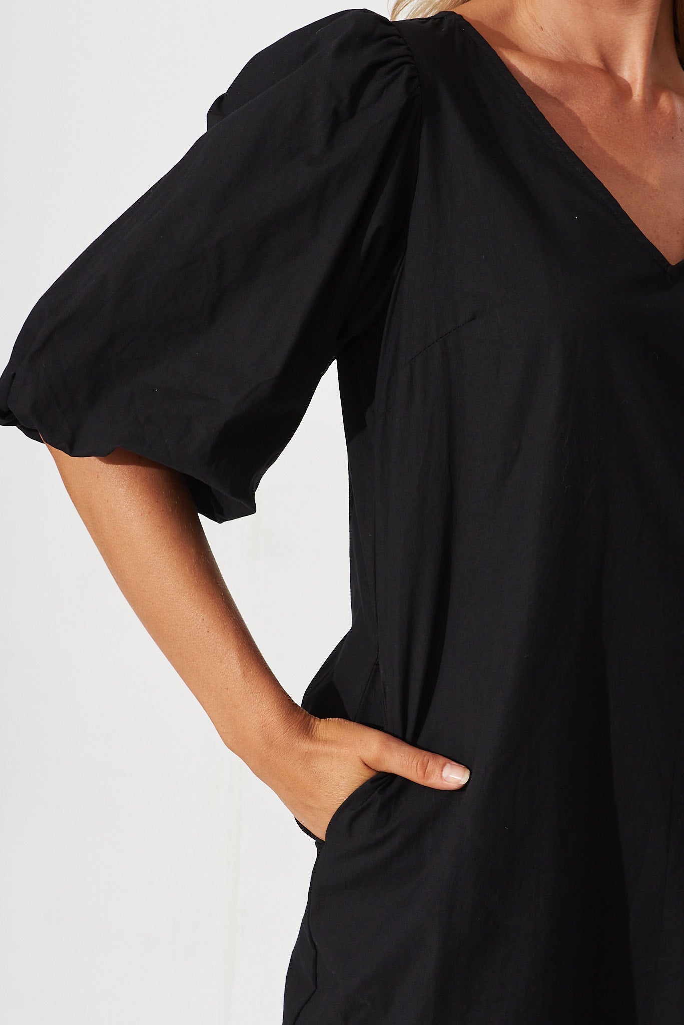 Black Cotton Ashlynn Dress