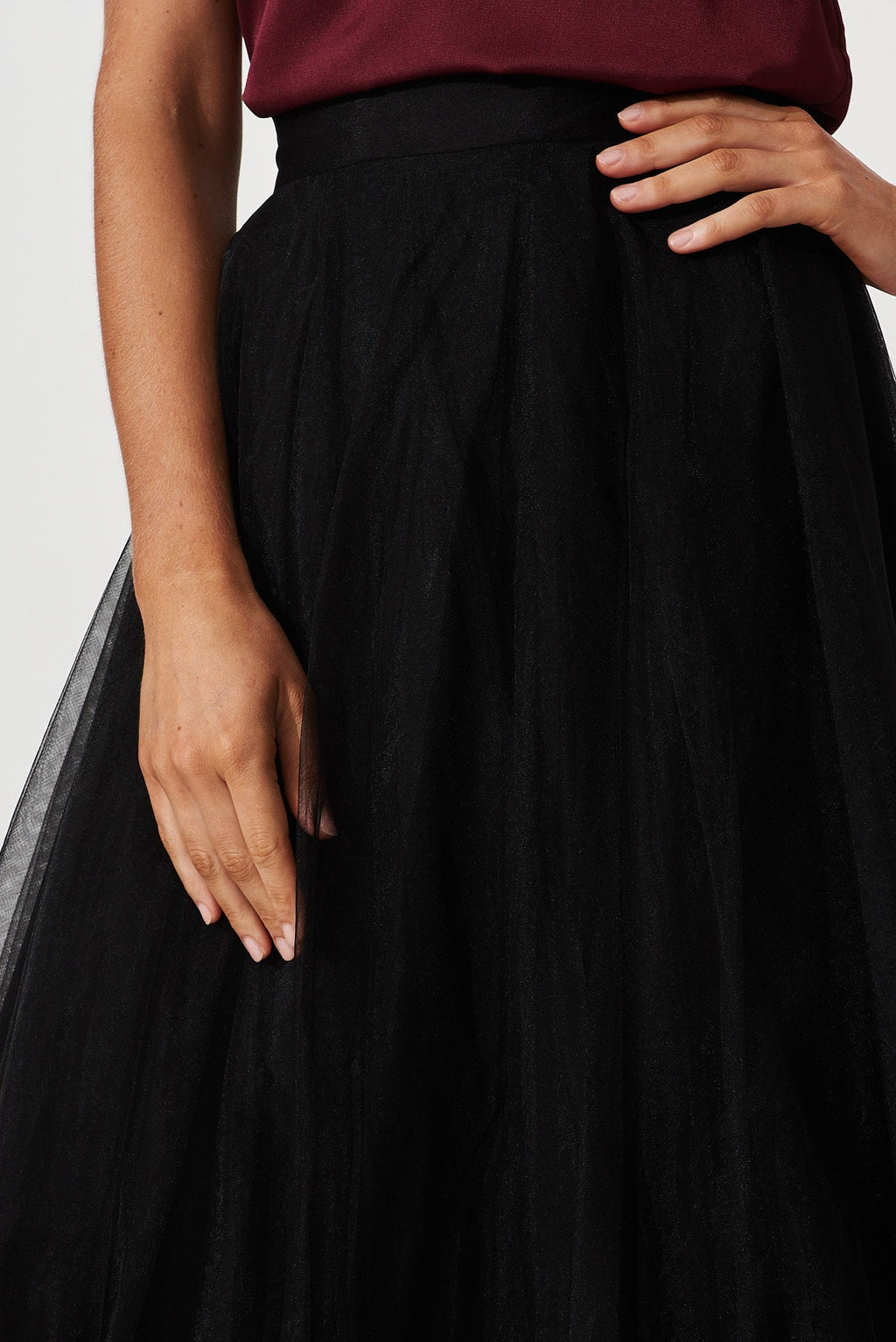 Chic Black Tulle Skirt