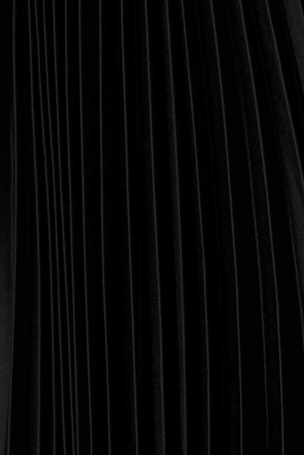 Black Satin Pleated Midi Dress - Anetta