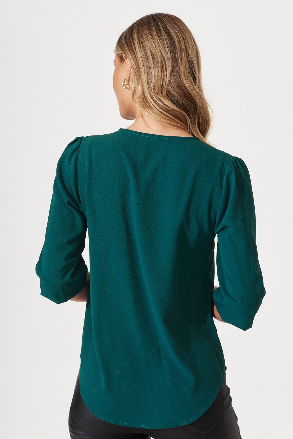 Teal Zip Blouse by Viviani