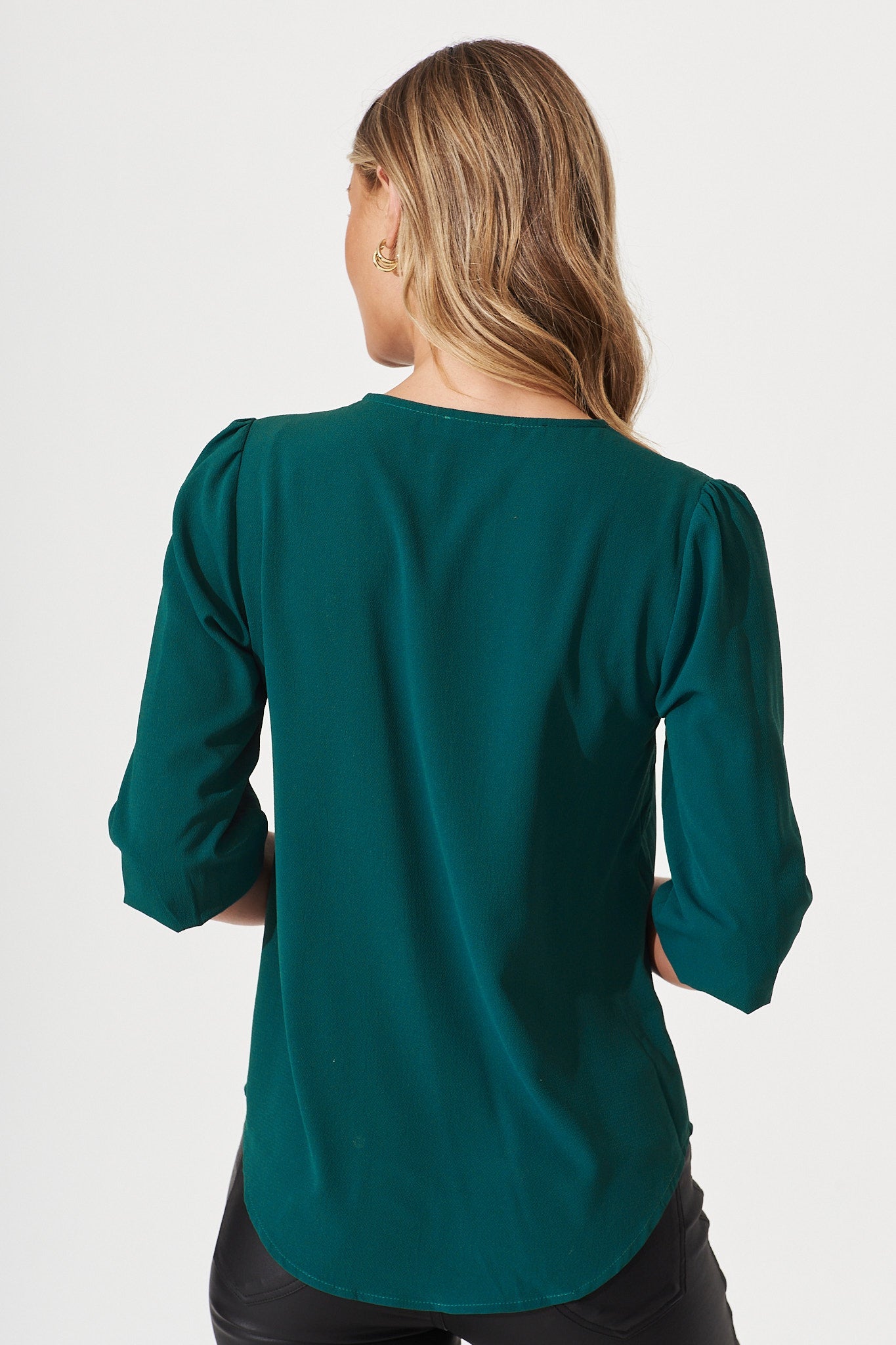 Teal Zip Blouse by Viviani