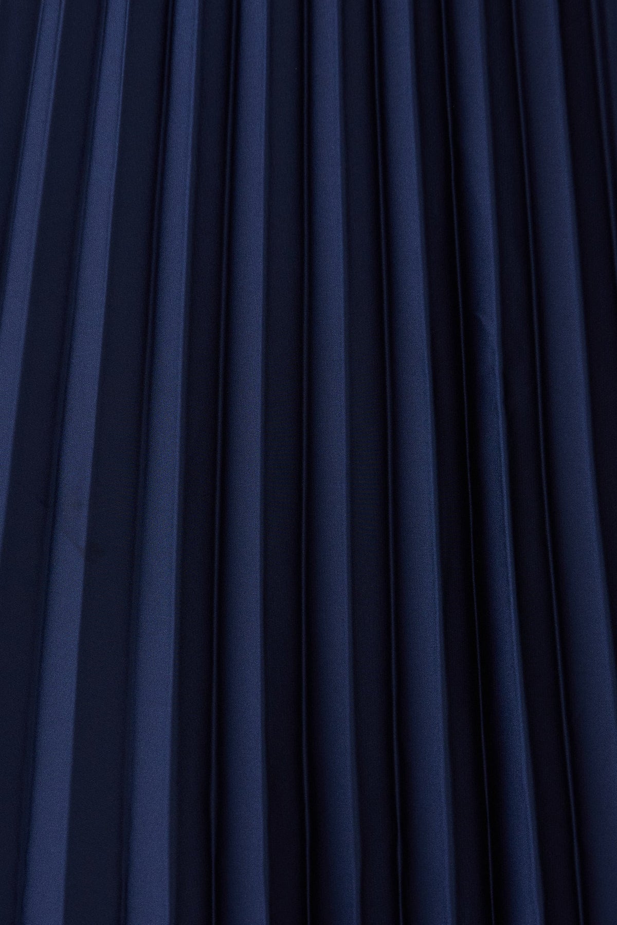 Navy Satin Midi Pleat Skirt