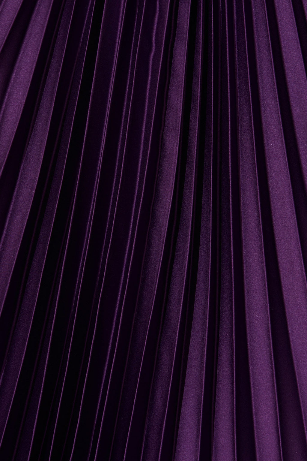 Purple Satin Pleated Midi Dress