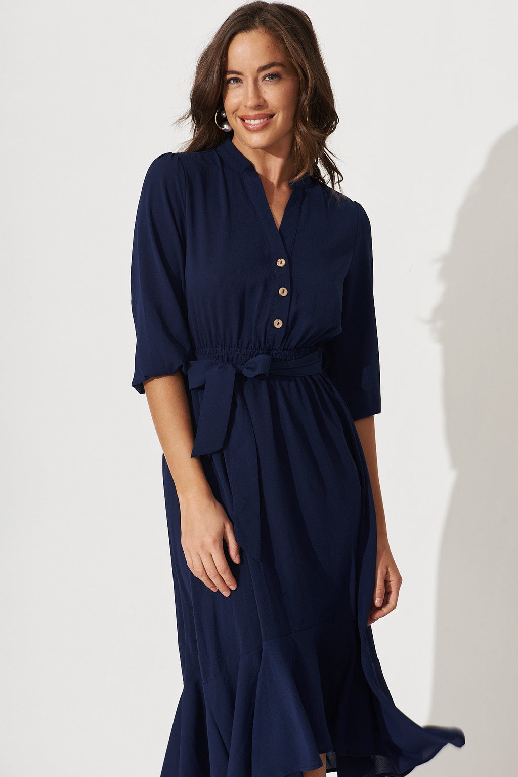 Navy Blue Midi Dress - Jemimah