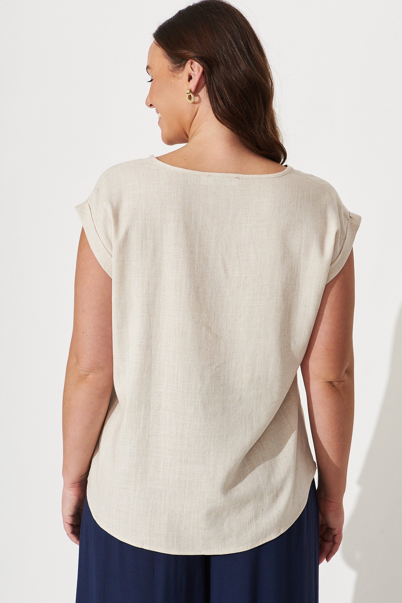 Oatmeal Linen Blend Top