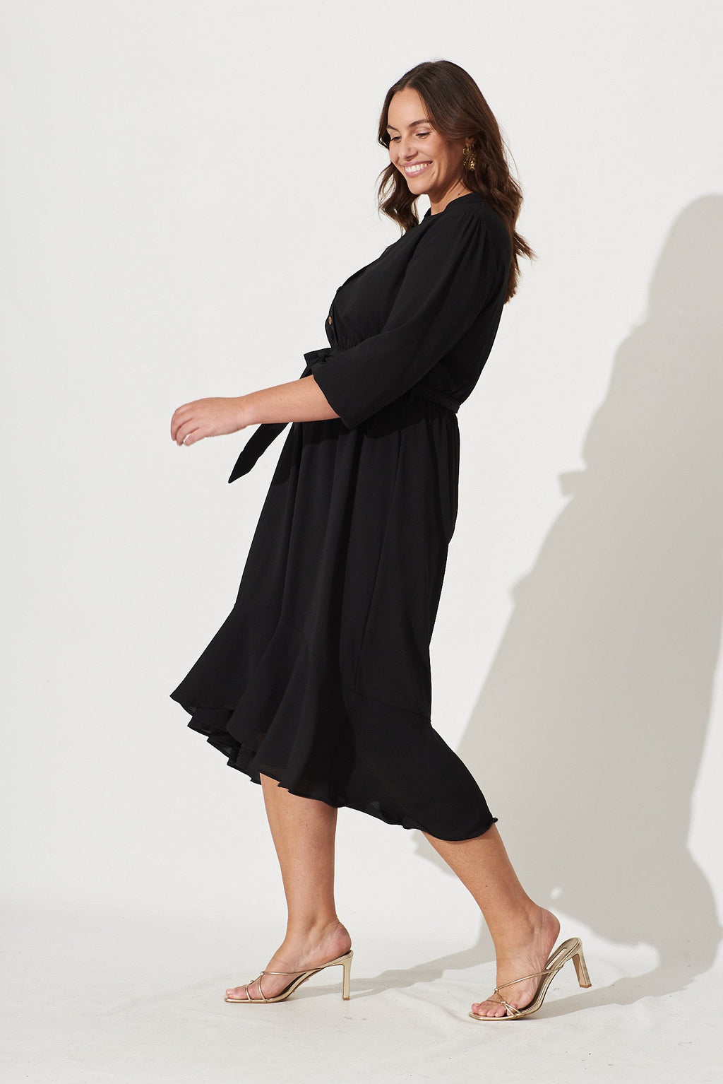 Black Crepe Midi Dress - Jemimah