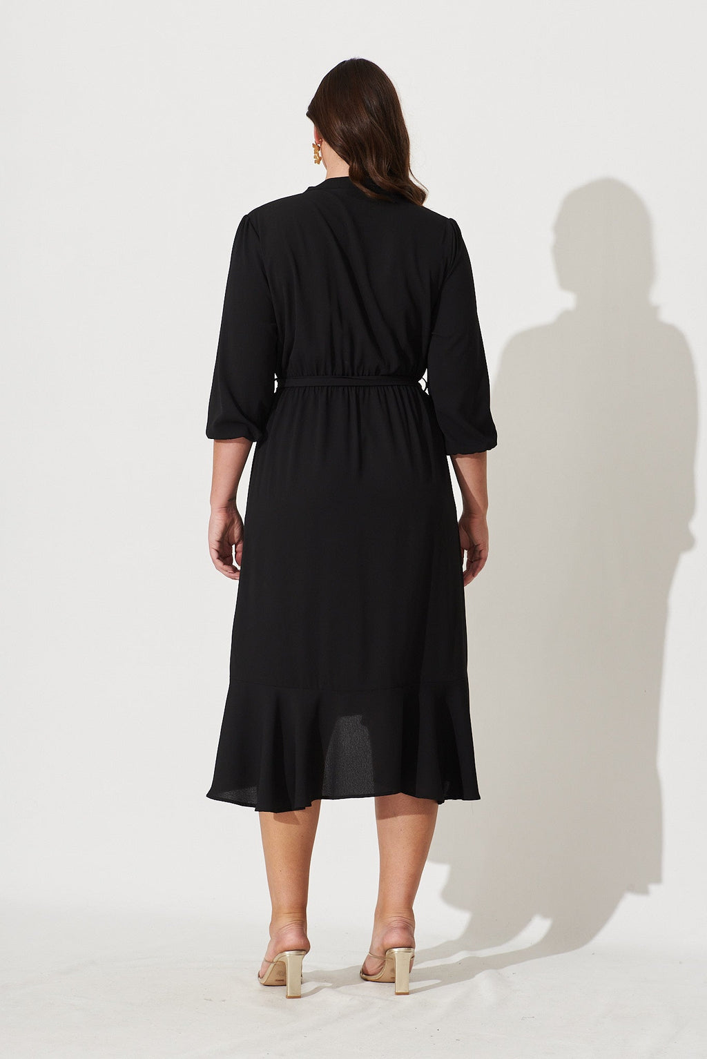 Black Crepe Midi Dress - Jemimah