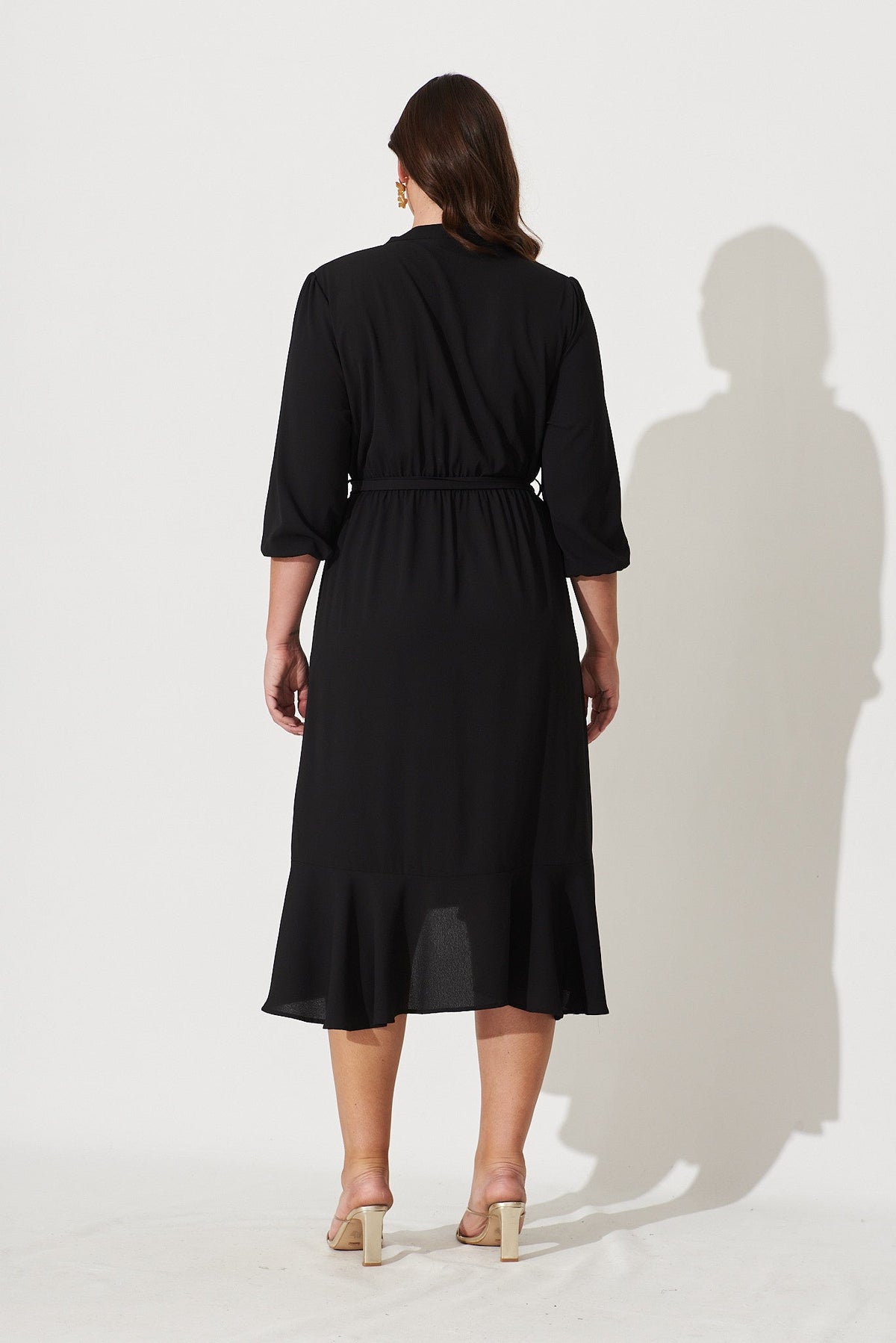 Black Crepe Midi Dress - Jemimah