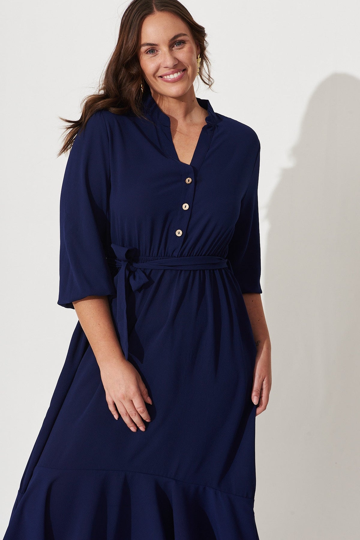 Navy Blue Midi Dress - Jemimah