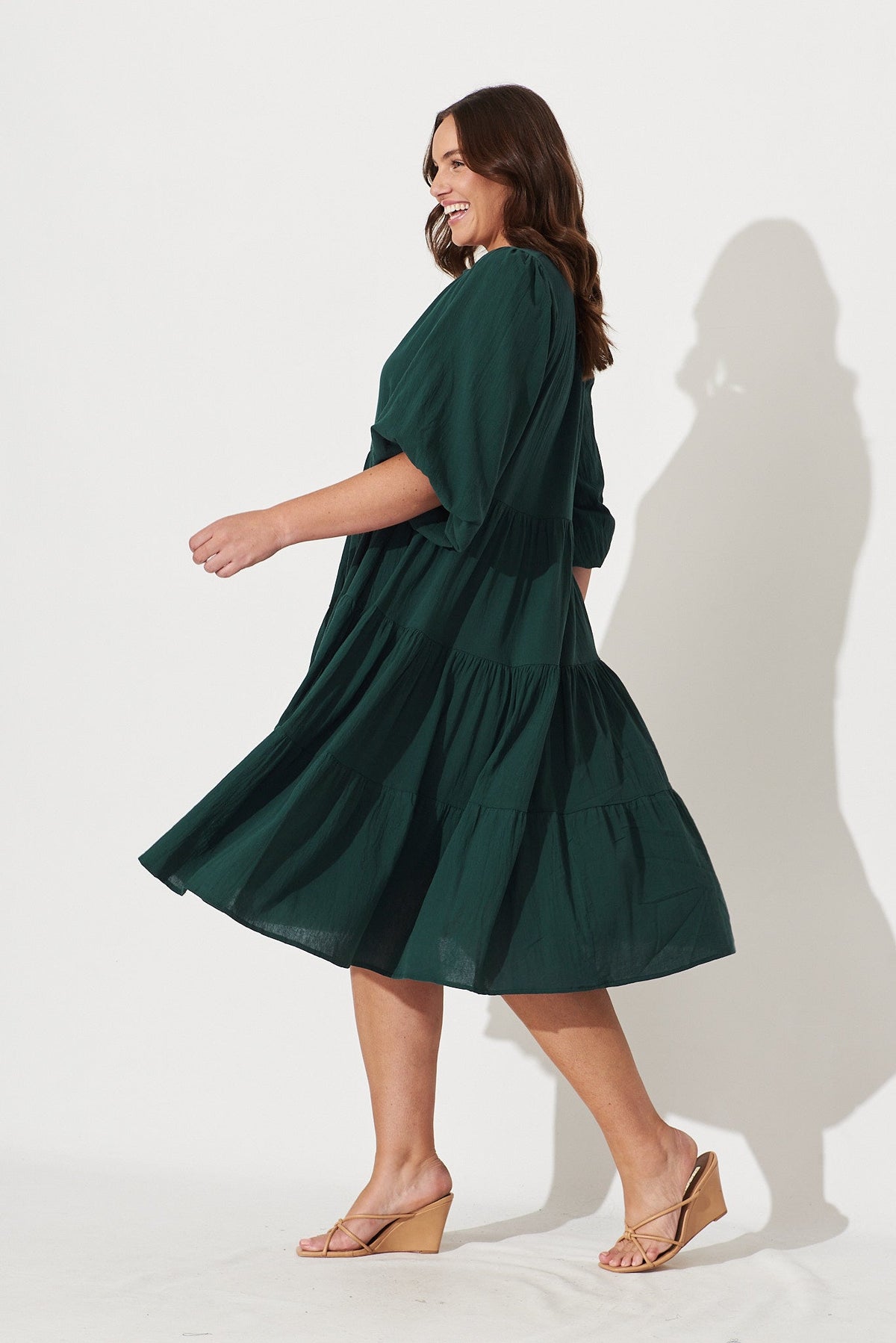 Emerald Green Tiered Dress