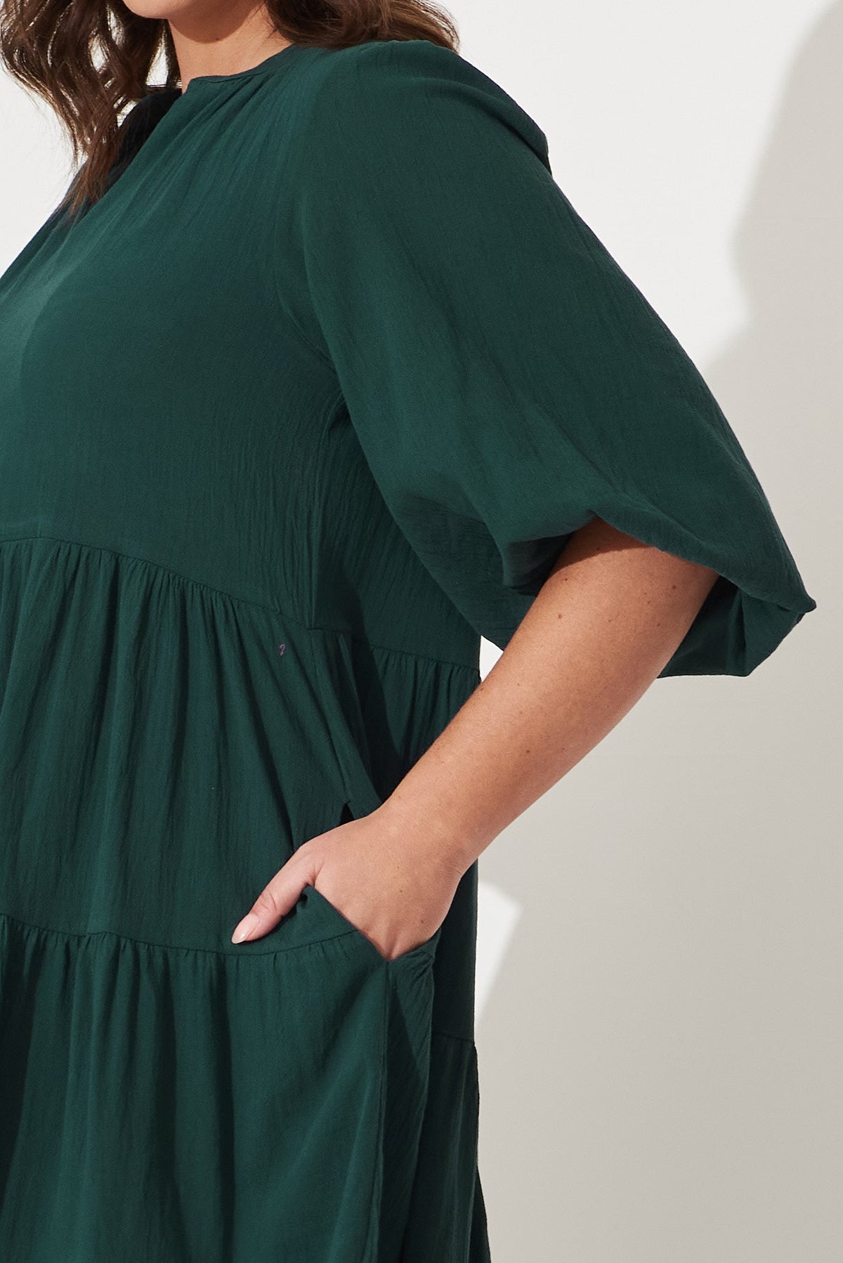Emerald Green Tiered Dress