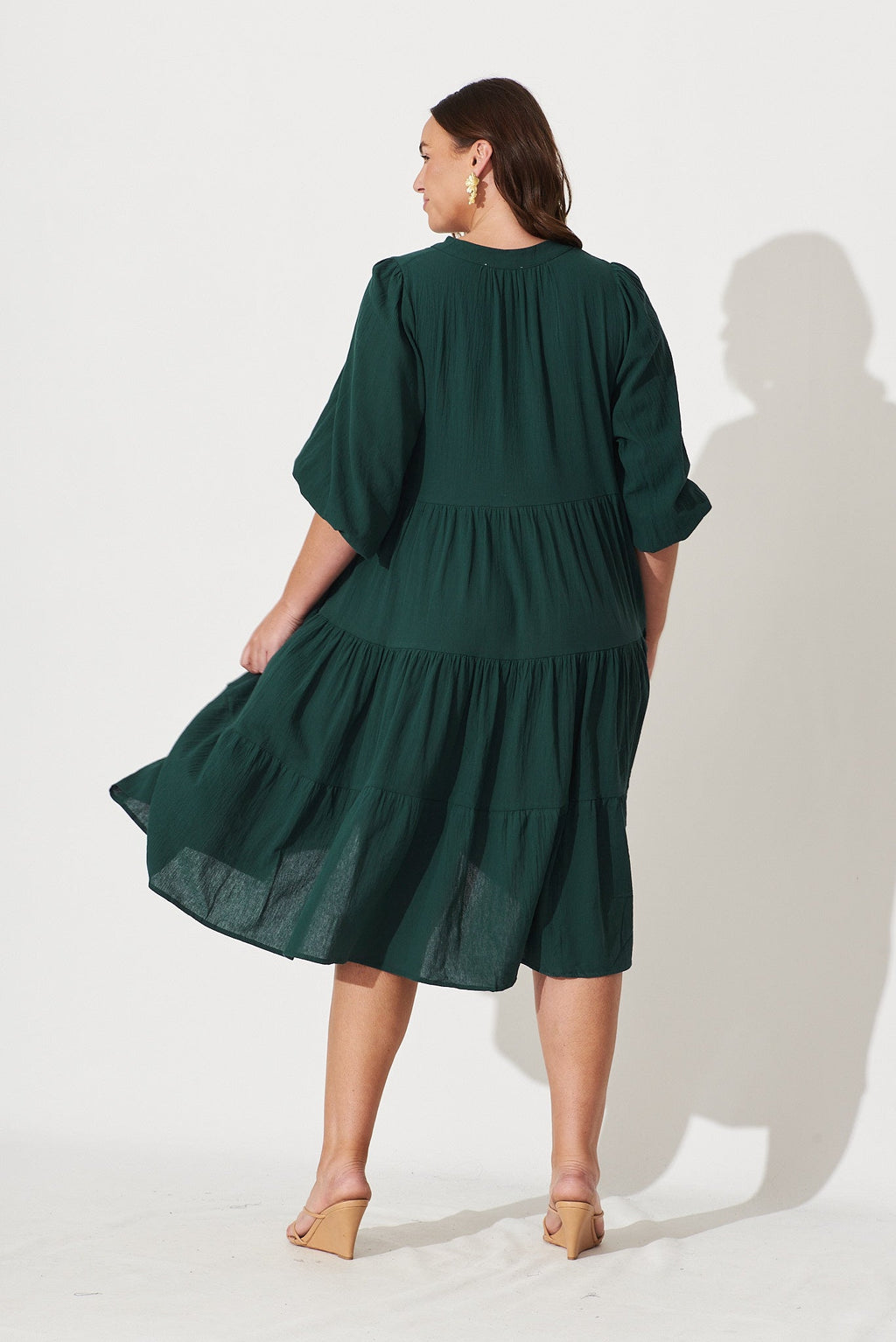 Emerald Green Tiered Dress