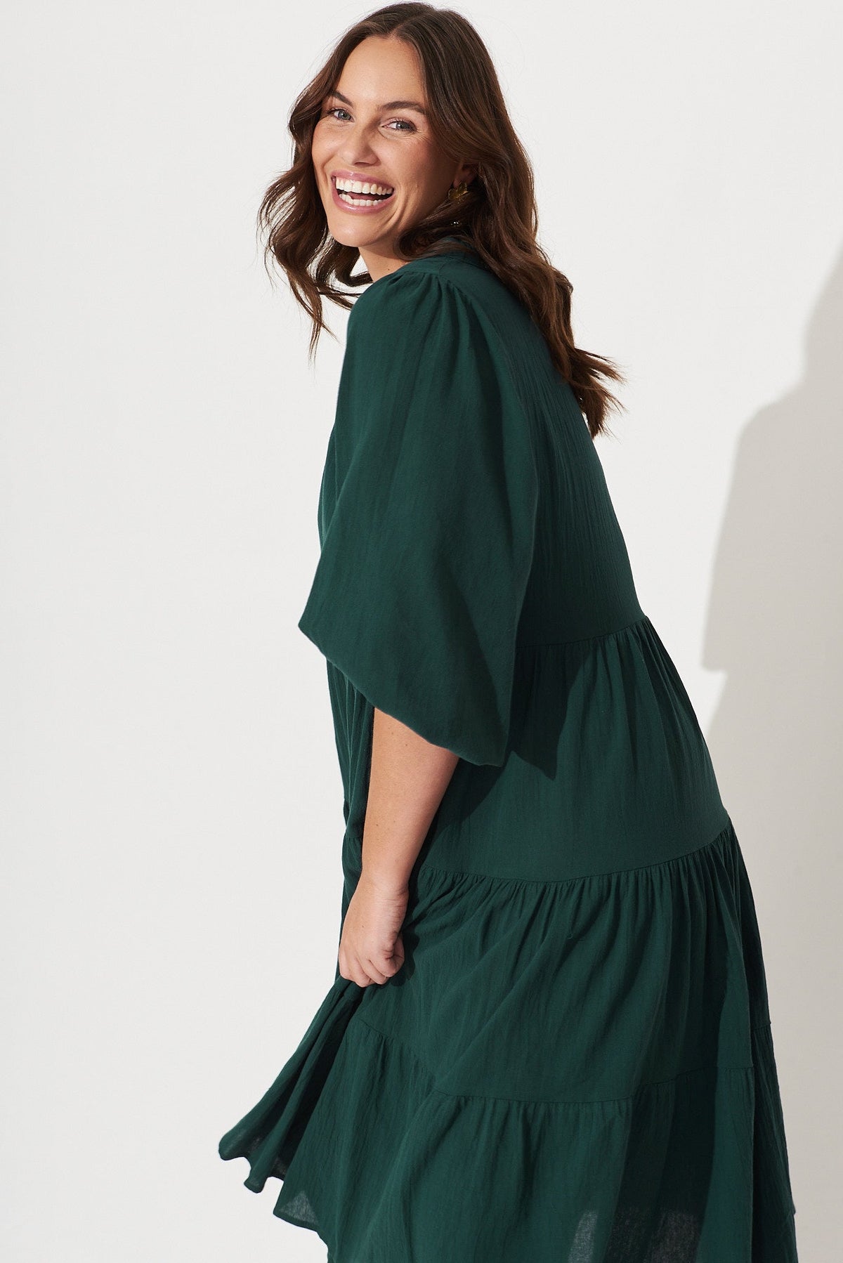 Emerald Green Tiered Dress