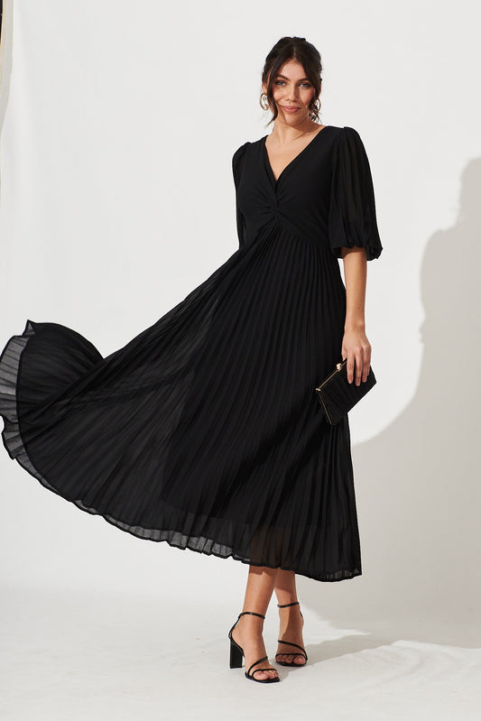 Black Chiffon Maxi Dress - Moritz