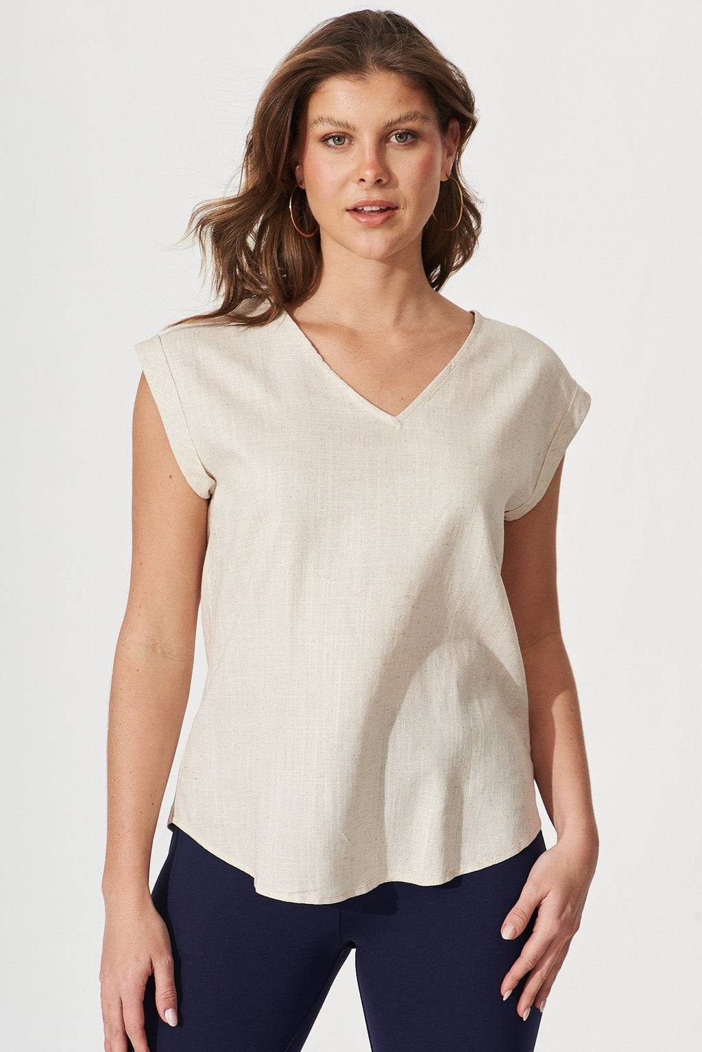 Oatmeal Linen Blend Jina Blouse