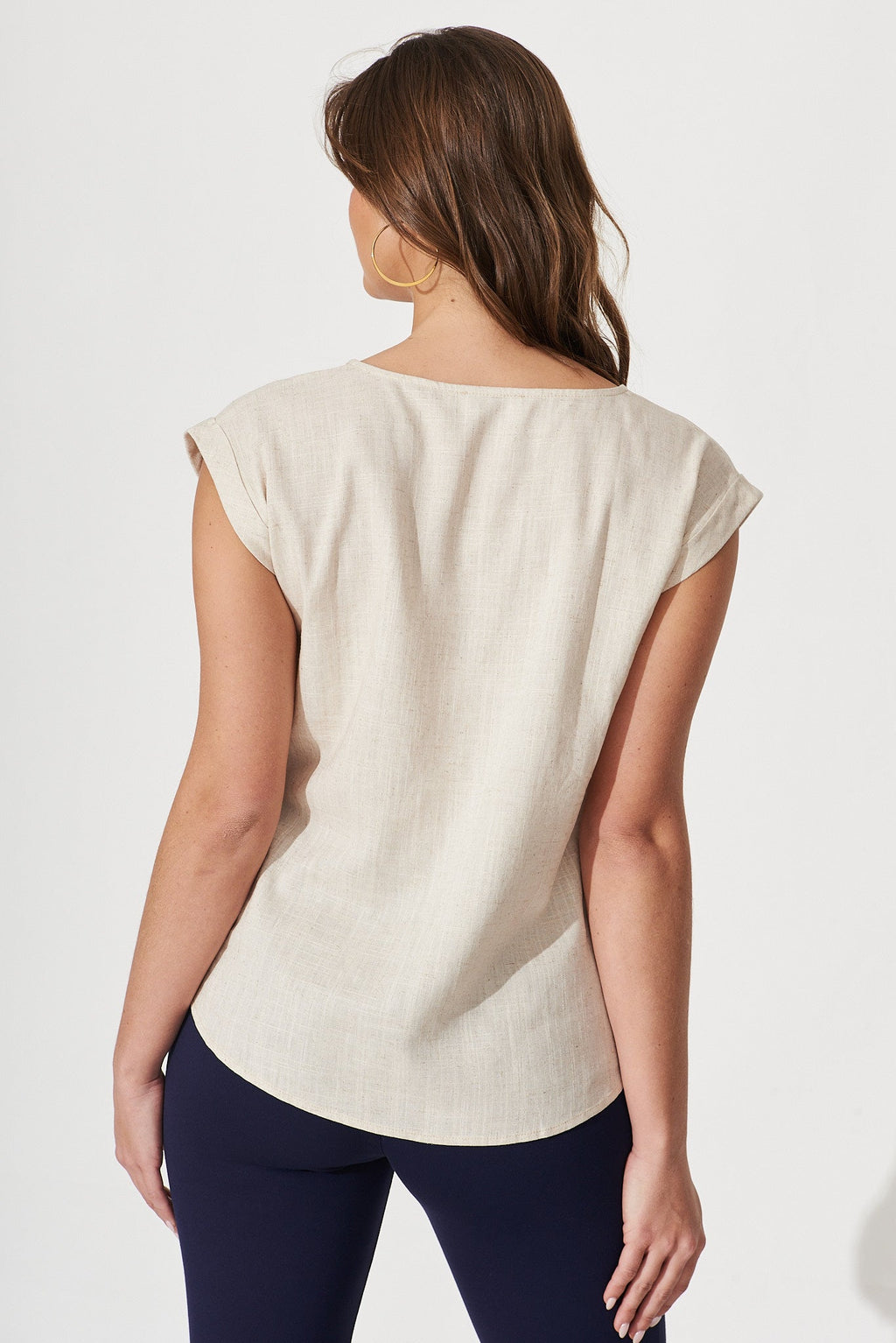 Oatmeal Linen Blend Jina Blouse