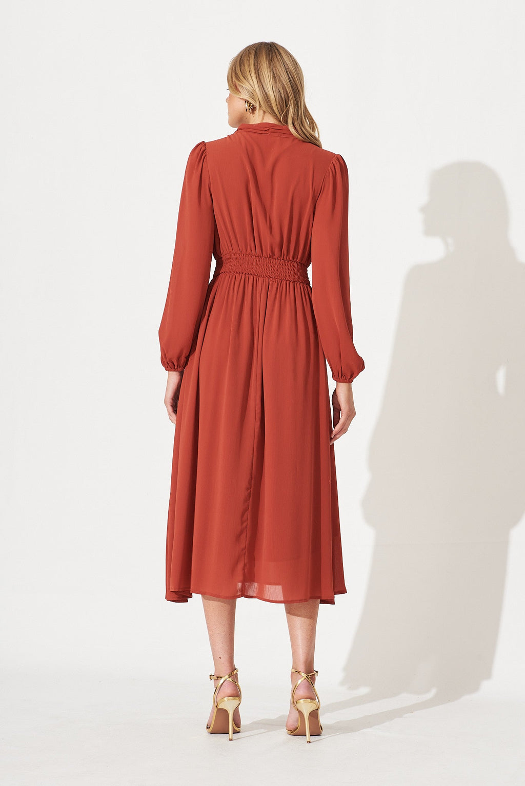 Rust Lustre Midi Dress