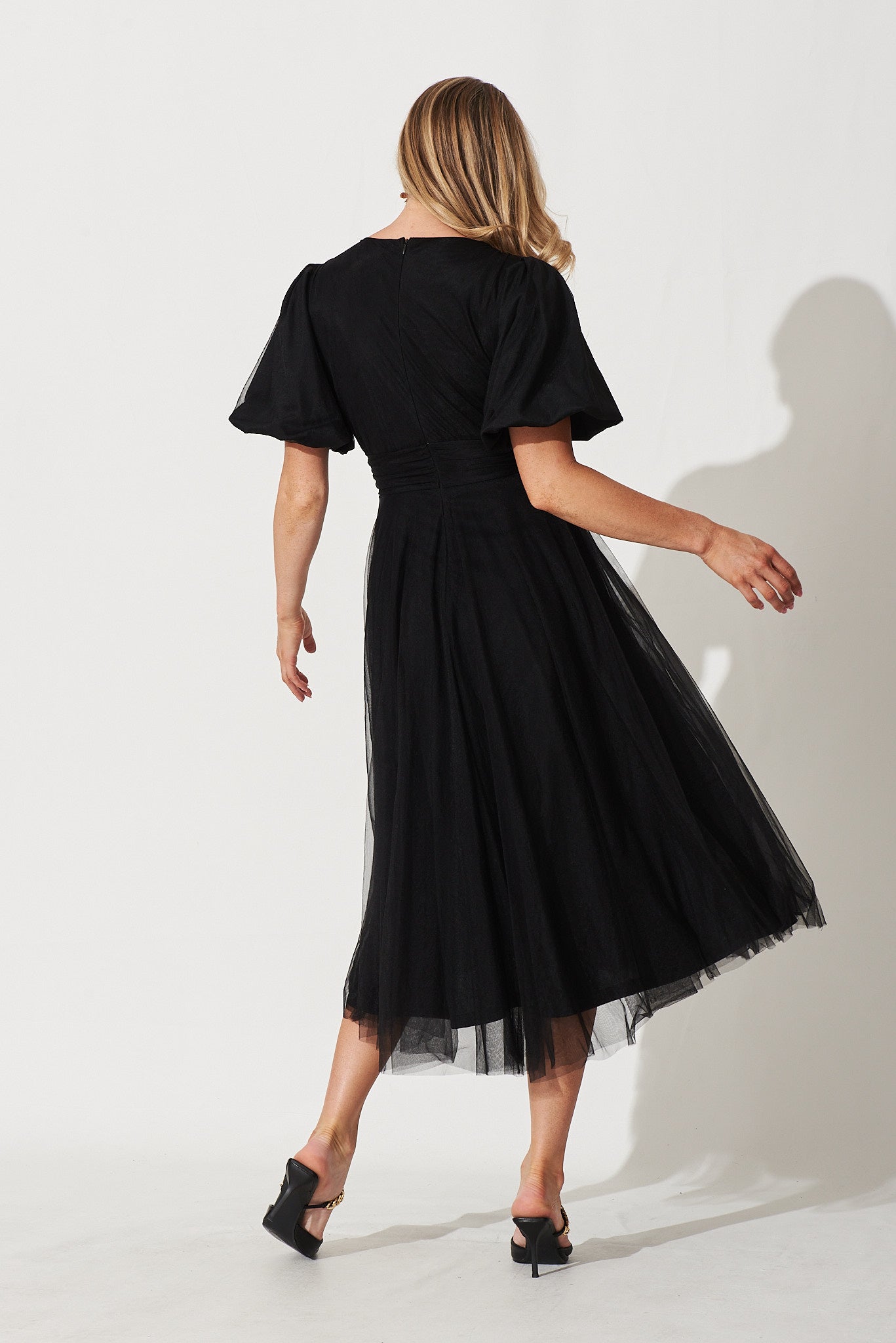 Black Tulle Juliet Midi Dress