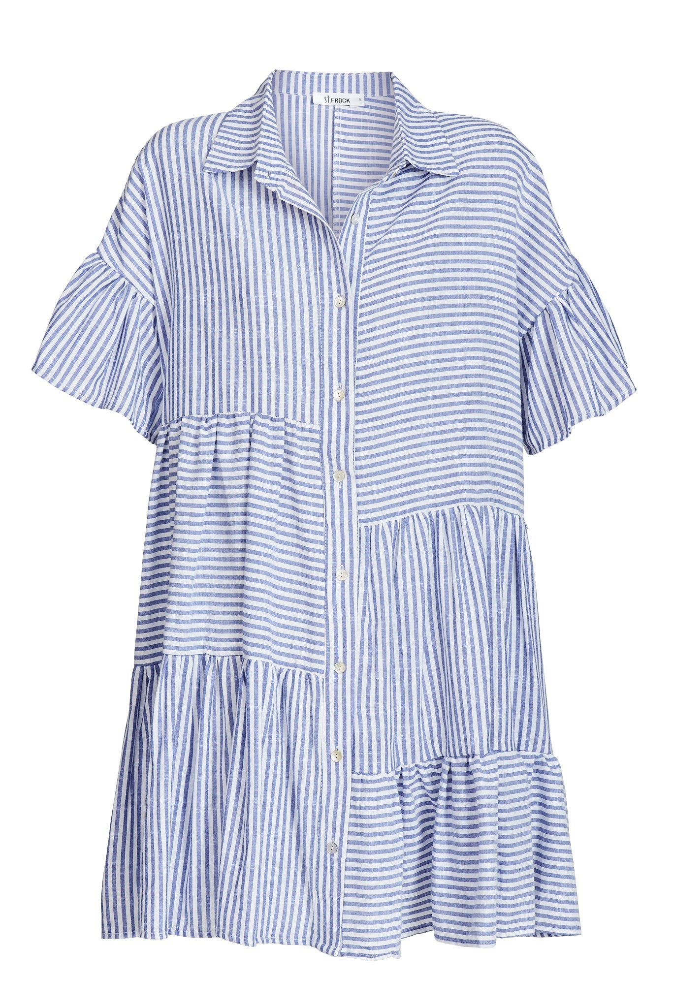 Navy Striped Cotton Dress by Freya
