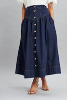 Judith Dark Blue Maxi Denim Skirt