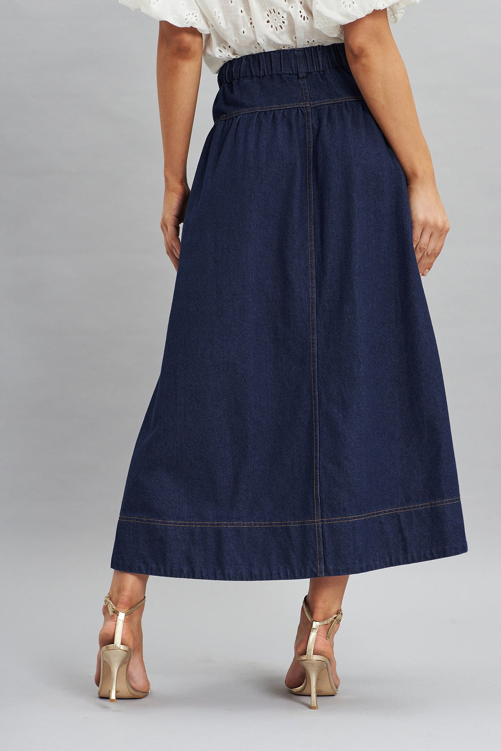 Judith Dark Blue Maxi Denim Skirt