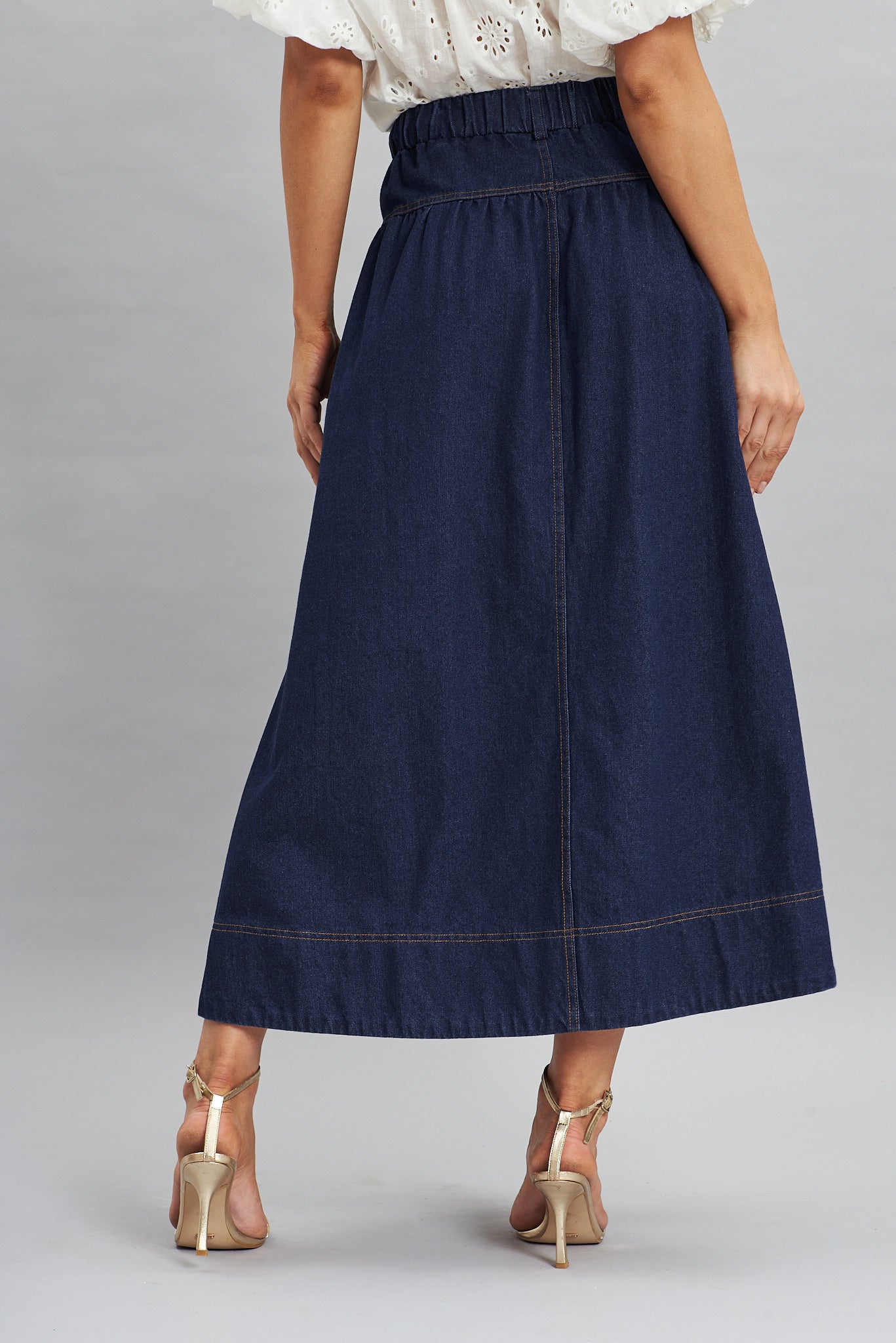 Judith Dark Blue Maxi Denim Skirt