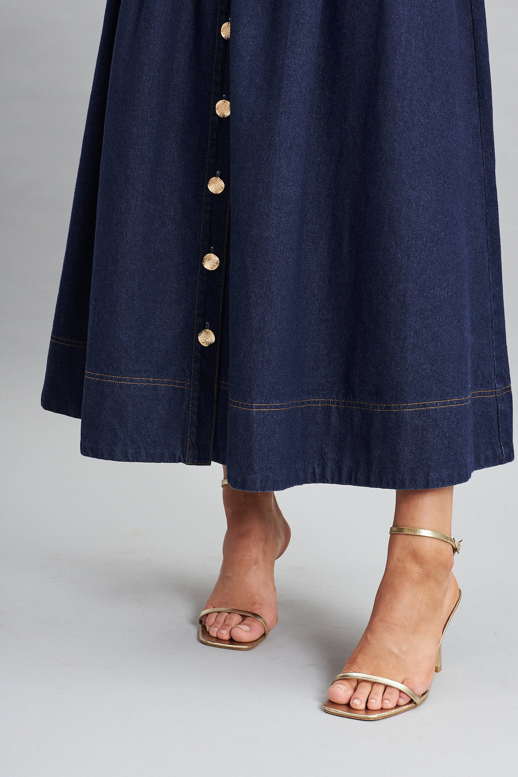 Judith Dark Blue Maxi Denim Skirt