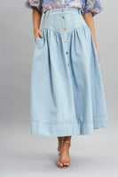 Light Blue Judith Maxi Denim Skirt