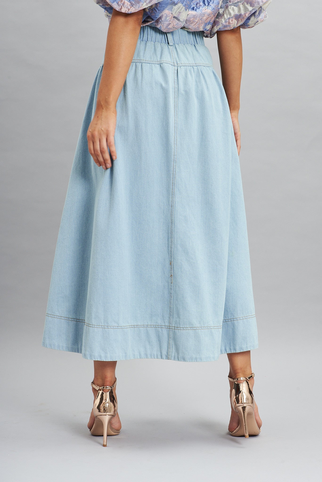 Light Blue Judith Maxi Denim Skirt