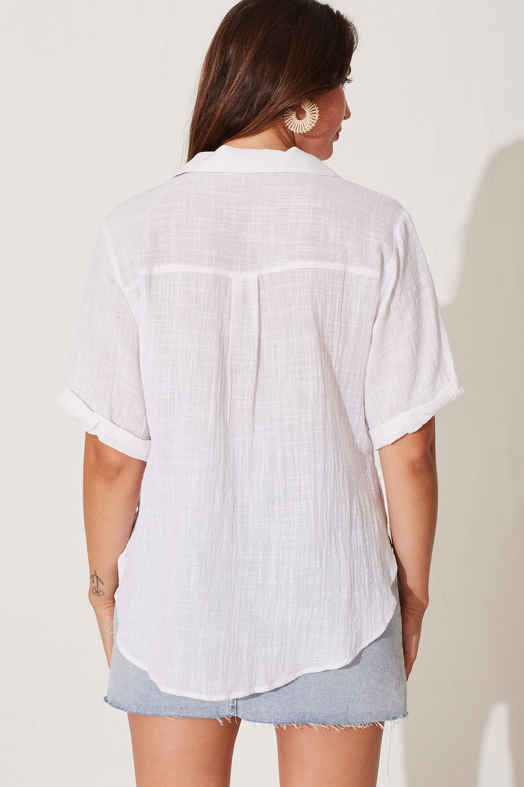 White Cotton Campbell Top