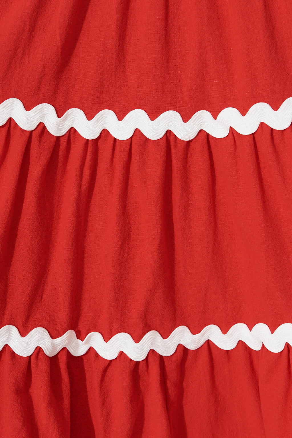 Red Santa Dress with White Trim in Cotton