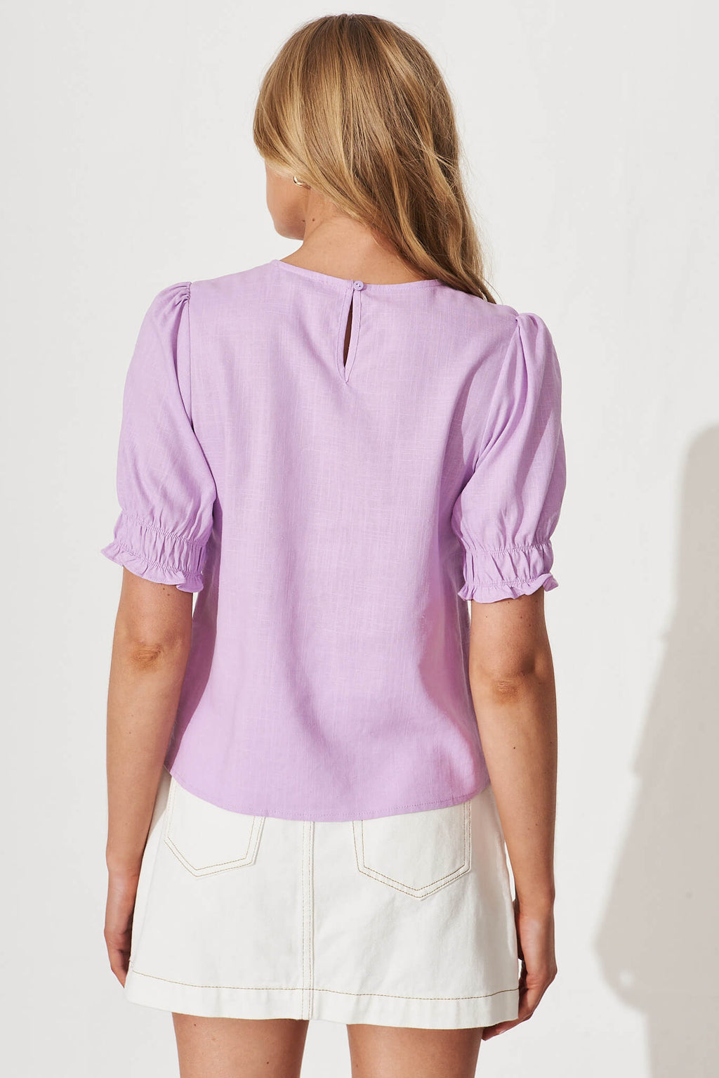 Lilac Linen Blend Blouse - Melanie Top